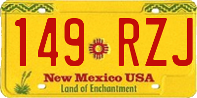 NM license plate 149RZJ