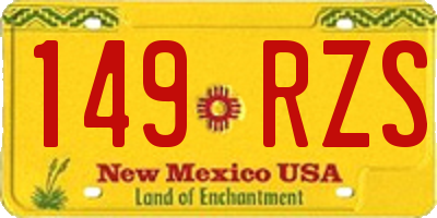 NM license plate 149RZS
