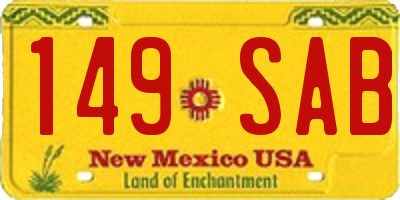 NM license plate 149SAB