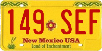 NM license plate 149SEF