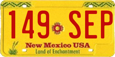 NM license plate 149SEP