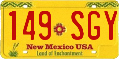 NM license plate 149SGY