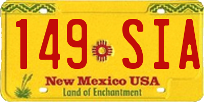 NM license plate 149SIA