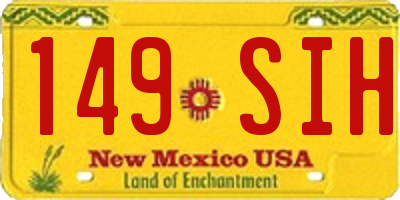 NM license plate 149SIH