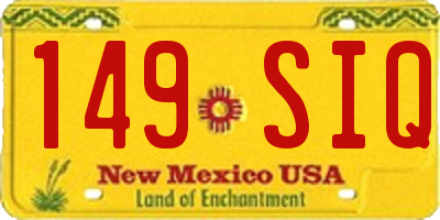 NM license plate 149SIQ