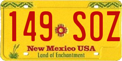 NM license plate 149SOZ