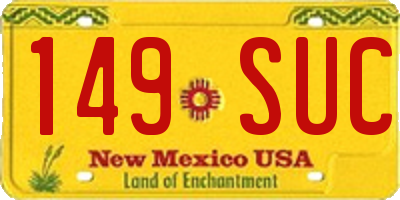 NM license plate 149SUC