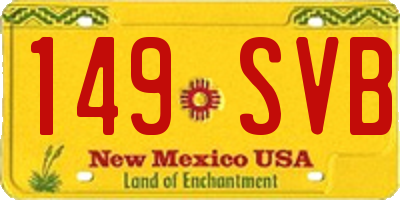 NM license plate 149SVB