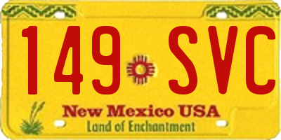 NM license plate 149SVC