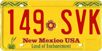 NM license plate 149SVK