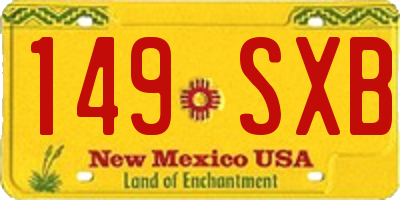 NM license plate 149SXB