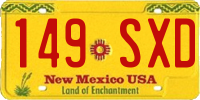 NM license plate 149SXD