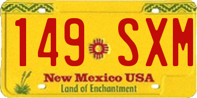 NM license plate 149SXM