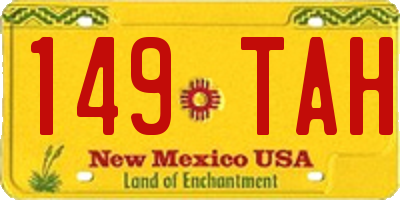 NM license plate 149TAH