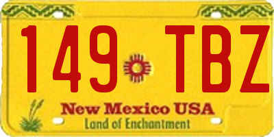 NM license plate 149TBZ