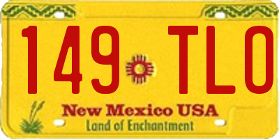 NM license plate 149TLO