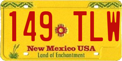 NM license plate 149TLW