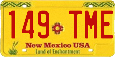 NM license plate 149TME