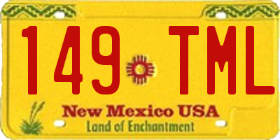 NM license plate 149TML