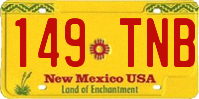 NM license plate 149TNB