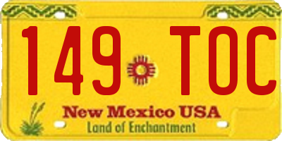 NM license plate 149TOC