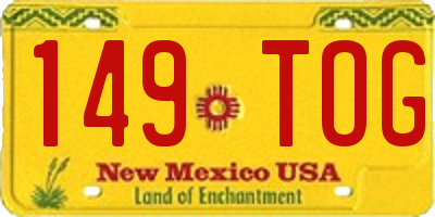 NM license plate 149TOG
