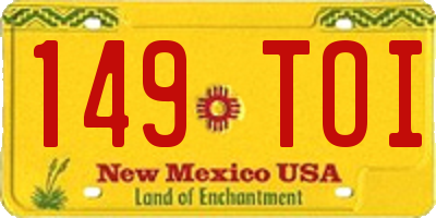 NM license plate 149TOI