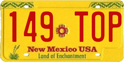 NM license plate 149TOP