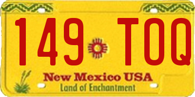 NM license plate 149TOQ