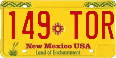NM license plate 149TOR