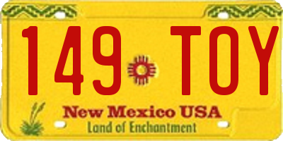 NM license plate 149TOY