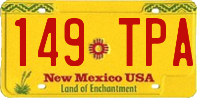 NM license plate 149TPA