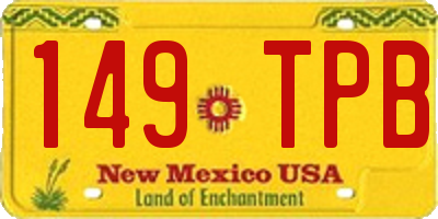 NM license plate 149TPB