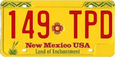 NM license plate 149TPD