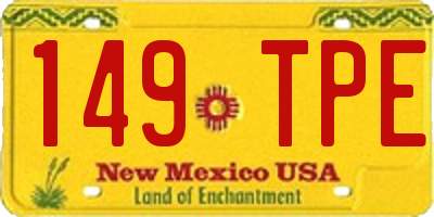 NM license plate 149TPE