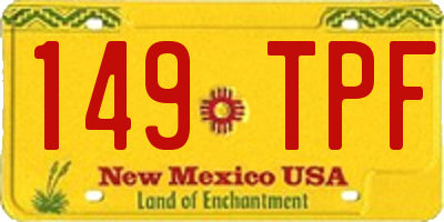 NM license plate 149TPF