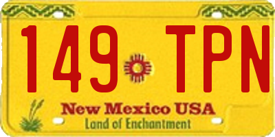 NM license plate 149TPN