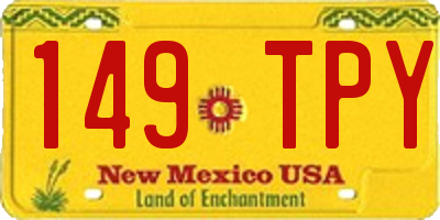 NM license plate 149TPY