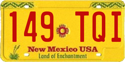 NM license plate 149TQI