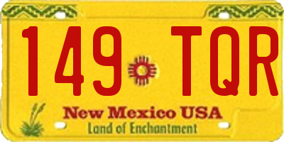 NM license plate 149TQR