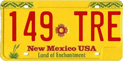 NM license plate 149TRE