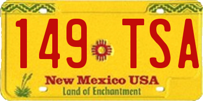 NM license plate 149TSA