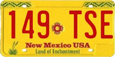 NM license plate 149TSE