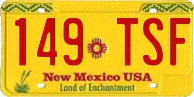 NM license plate 149TSF