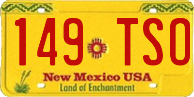 NM license plate 149TSO