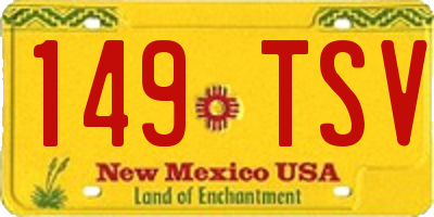 NM license plate 149TSV