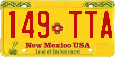 NM license plate 149TTA