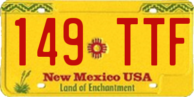 NM license plate 149TTF