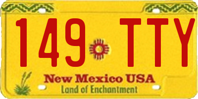 NM license plate 149TTY