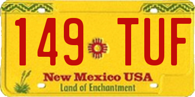 NM license plate 149TUF